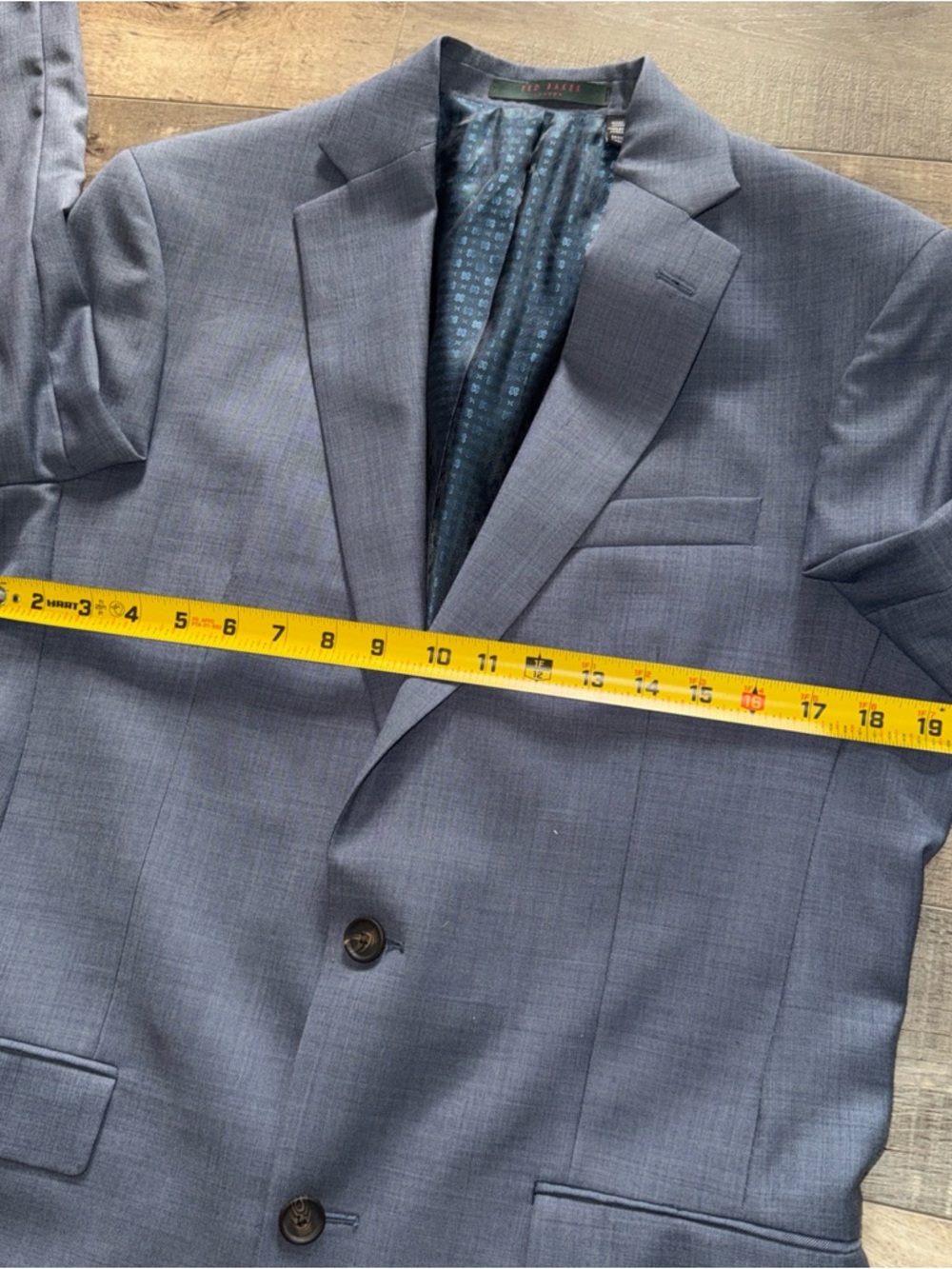 Ted Baker of London men’s blue suit 40 Long jacket, pants 34 long - Picture 4 of 16
